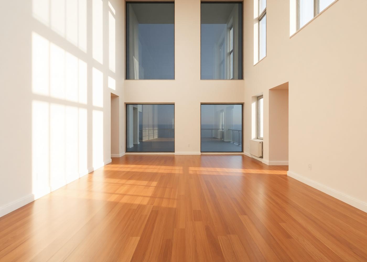 Sunlit empty interior